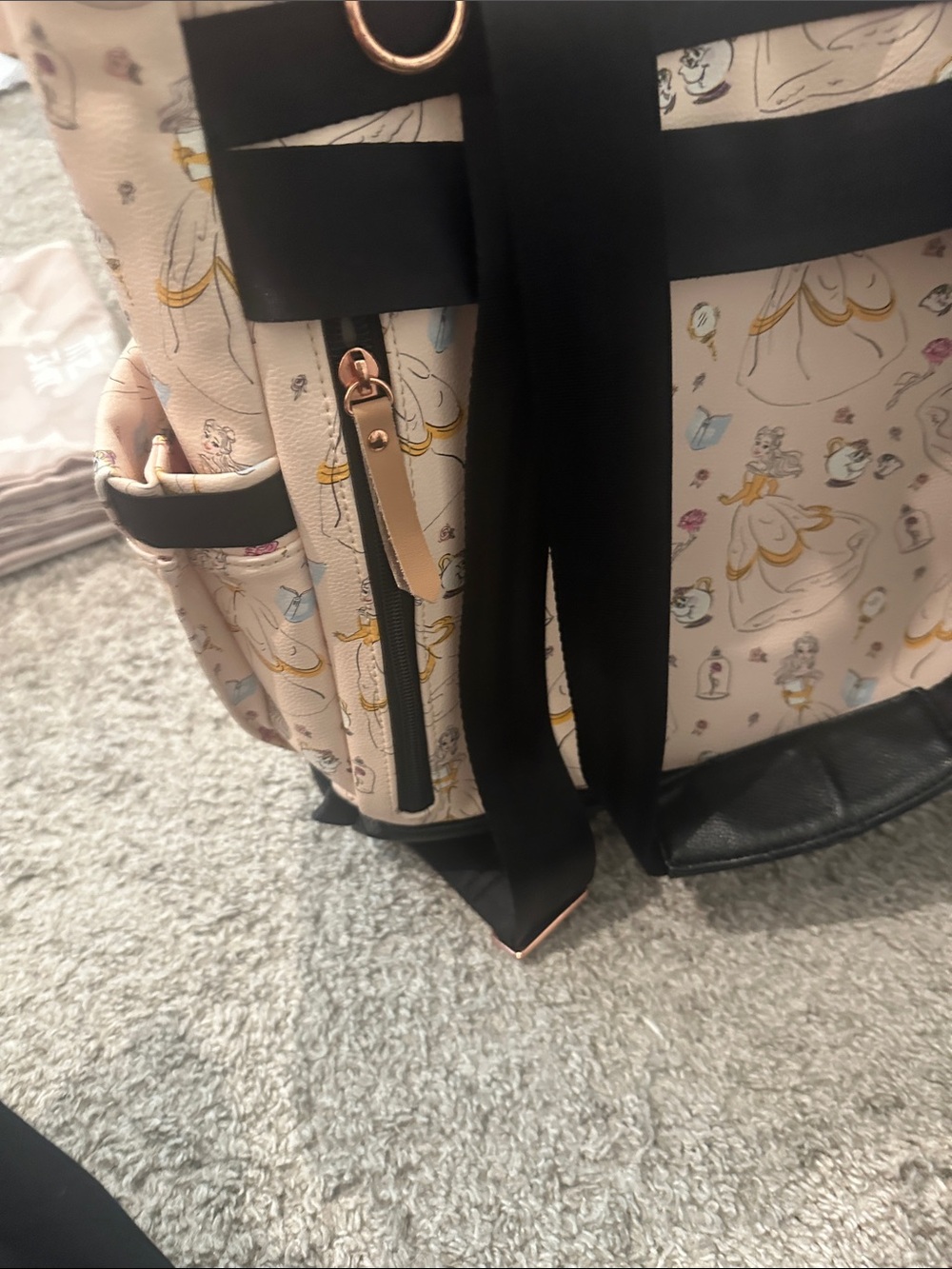 Petunia Pickle Bottom Cream and Black Disney Print Backpack - Picture 3 of 6